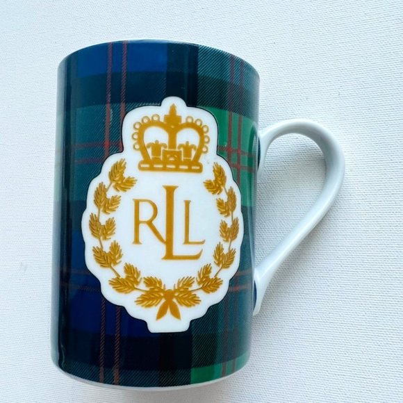 LAUREN Ralph Lauren RLL Knockhill Tartan Plaid Coffee Cup Mug Green - Picture 1 of 1